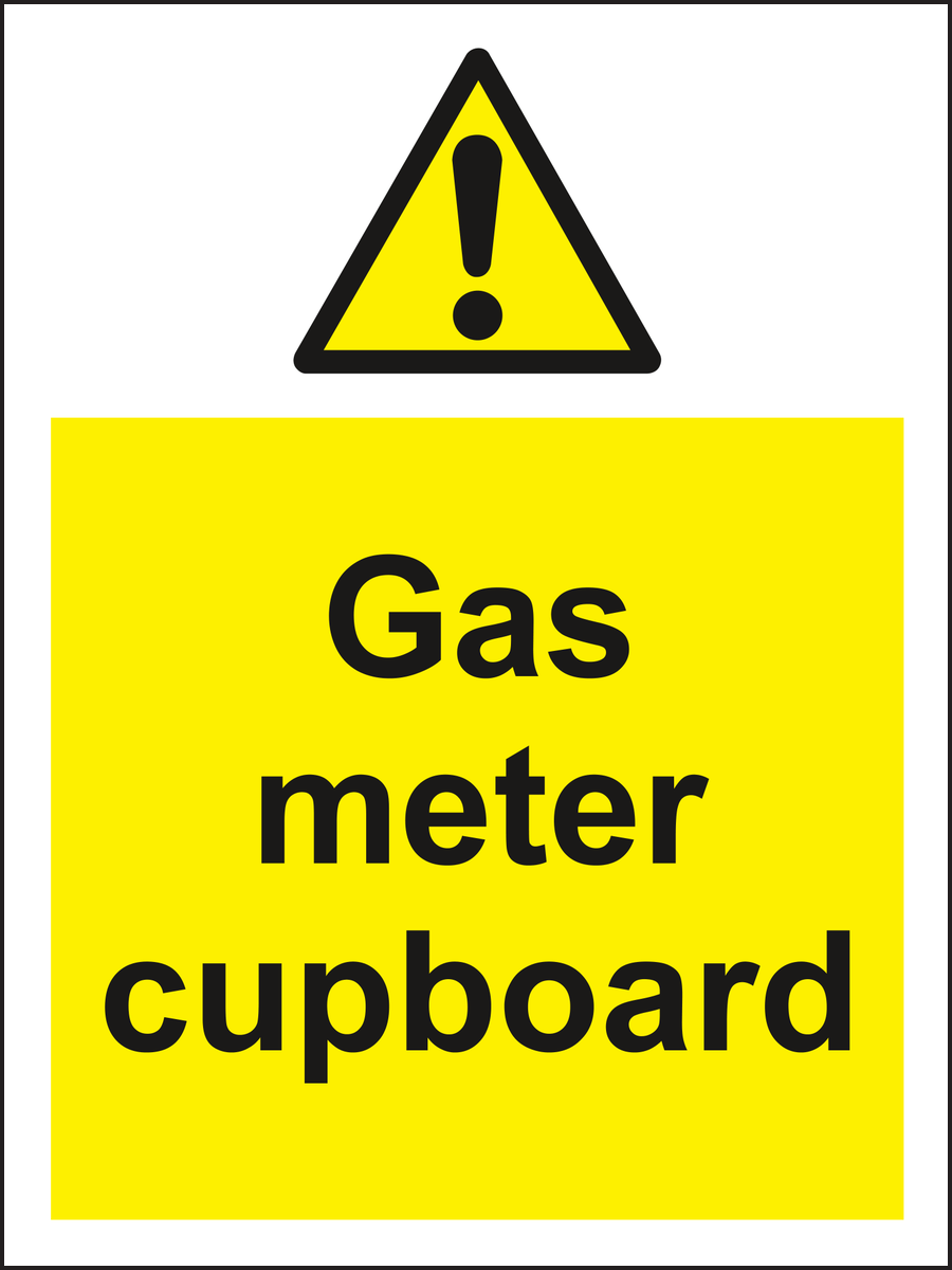 Gas meter cupboard sign