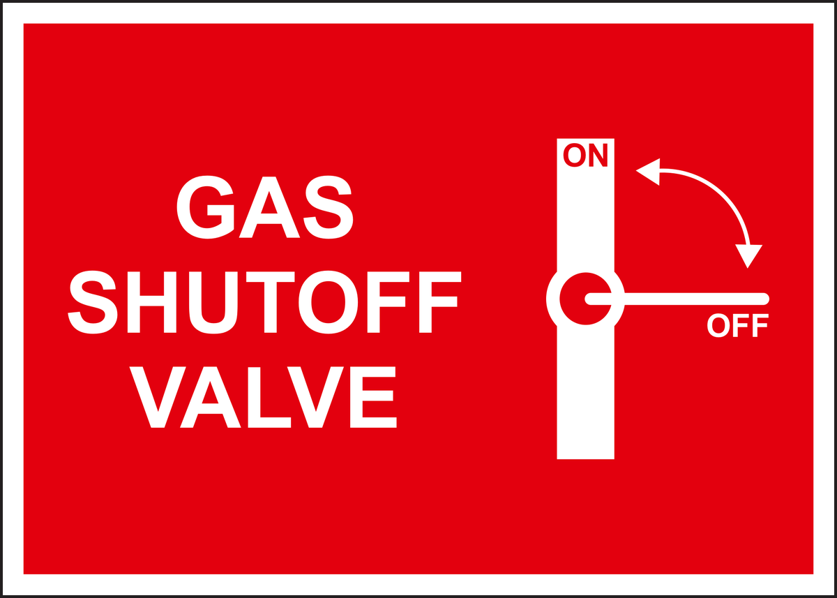 Gas Shut Off Valve Sign