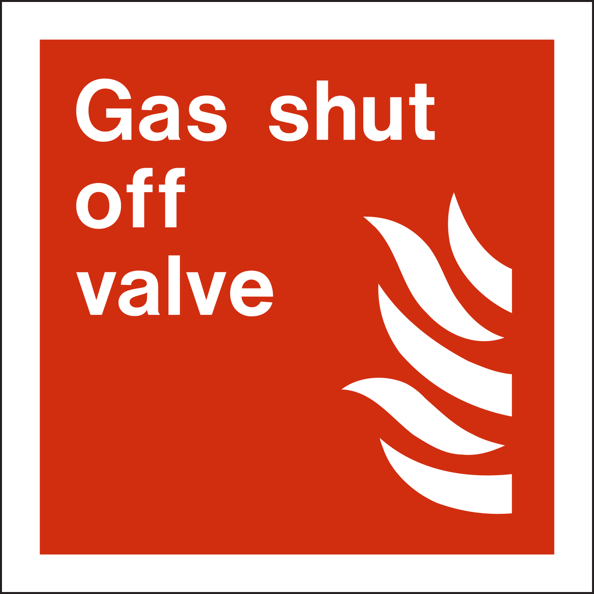 Gas Shut Off Valve Sign
