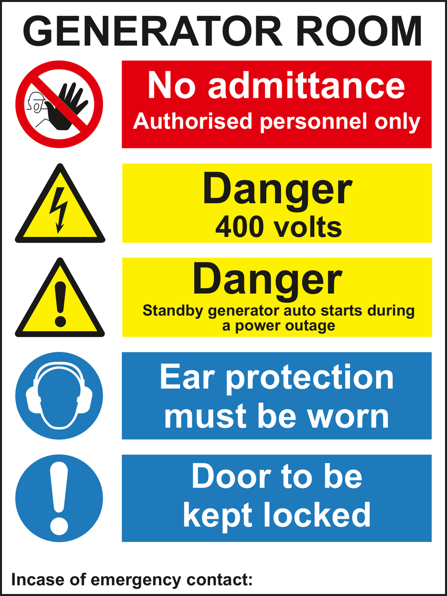 Generator Room Sign