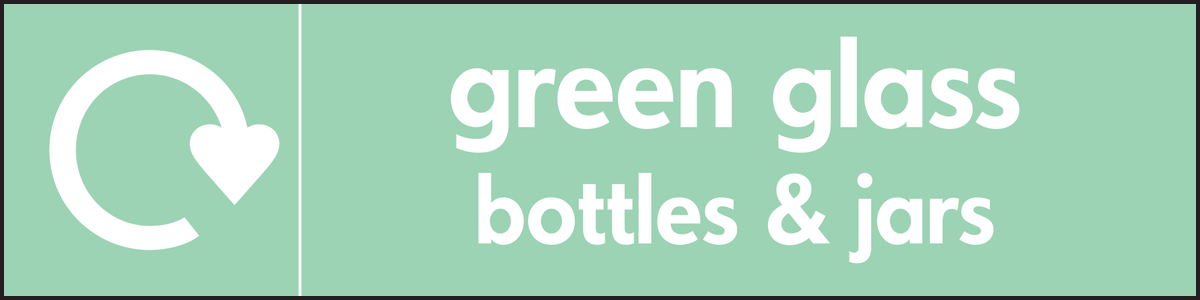 green glass bottles & jars recycle 