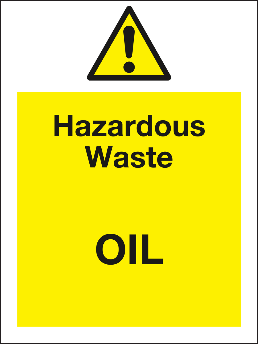 Hazardous waste oil sign