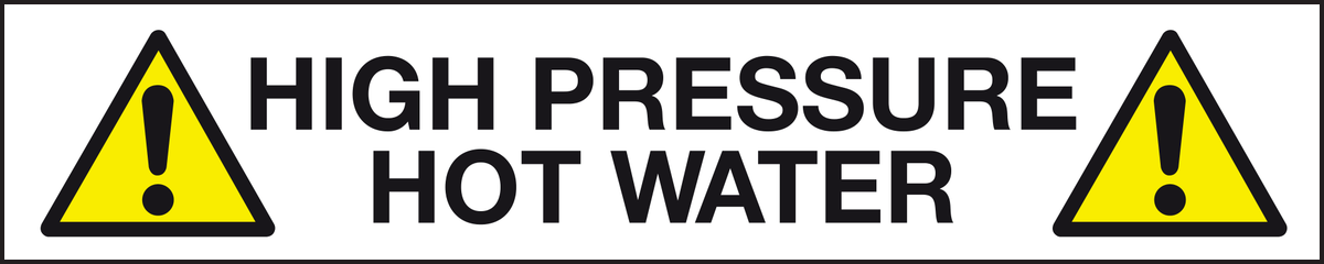 High pressure hot water labels - Pipeline labels