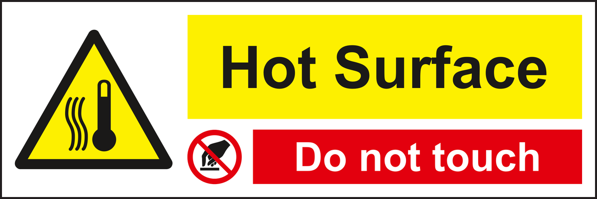 Hot surface do not touch sign