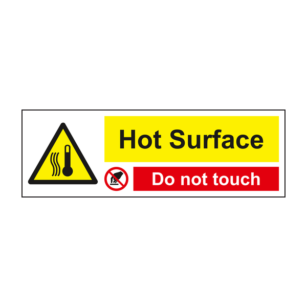 Hot surface do not touch sign Hot surface do not touch sign