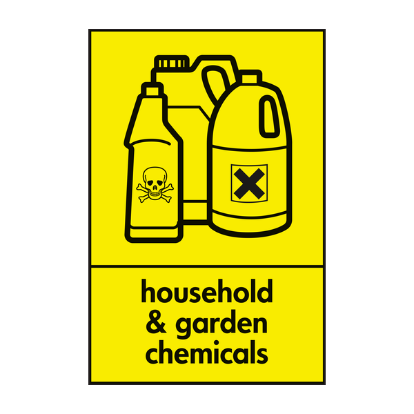 Household & Garden Chemicals Recycling Signs WRAP Recycling Signs