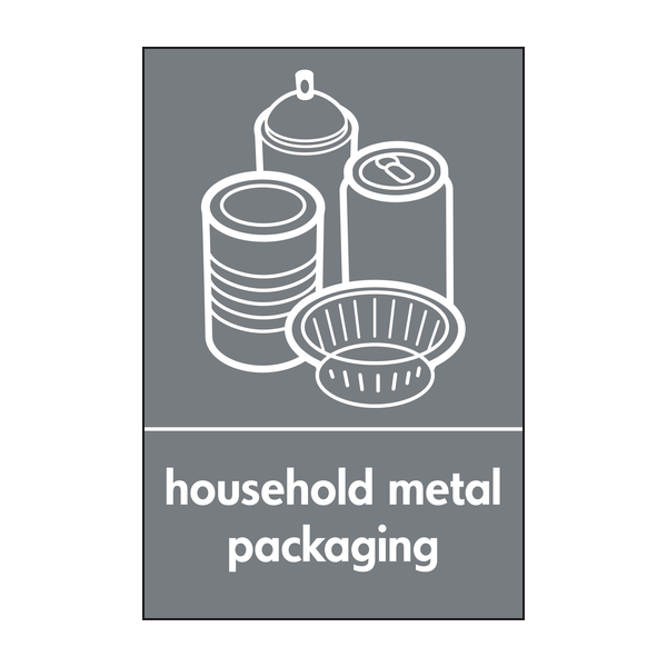 Household Metal Packaging Recycling Signs WRAP Recycling Signs 