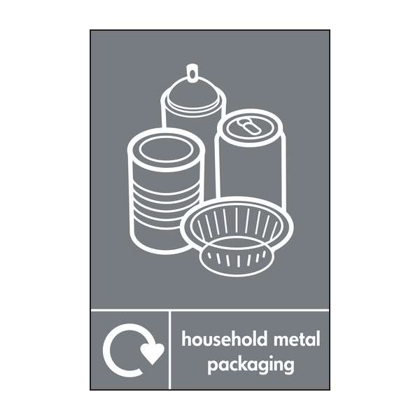 Household Metal Packaging Recycling Signs WRAP Recycling Signs 