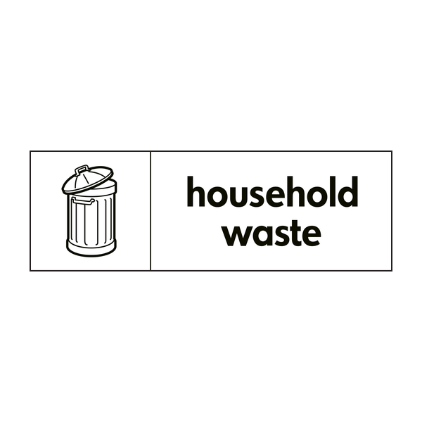 Household Waste Recycing Sign WRAP Recycling Signs