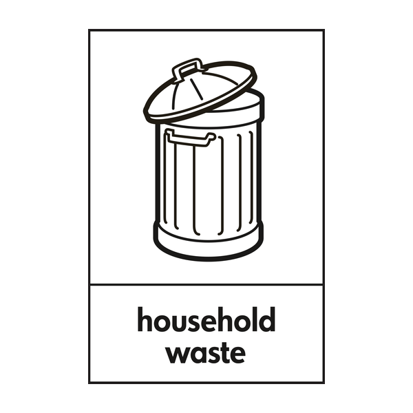 Household Waste Recycing Sign WRAP Recycling Signs