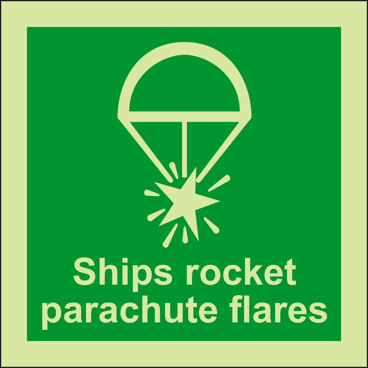 IMPA 33.4117 Rocket Parachute Flares Sign