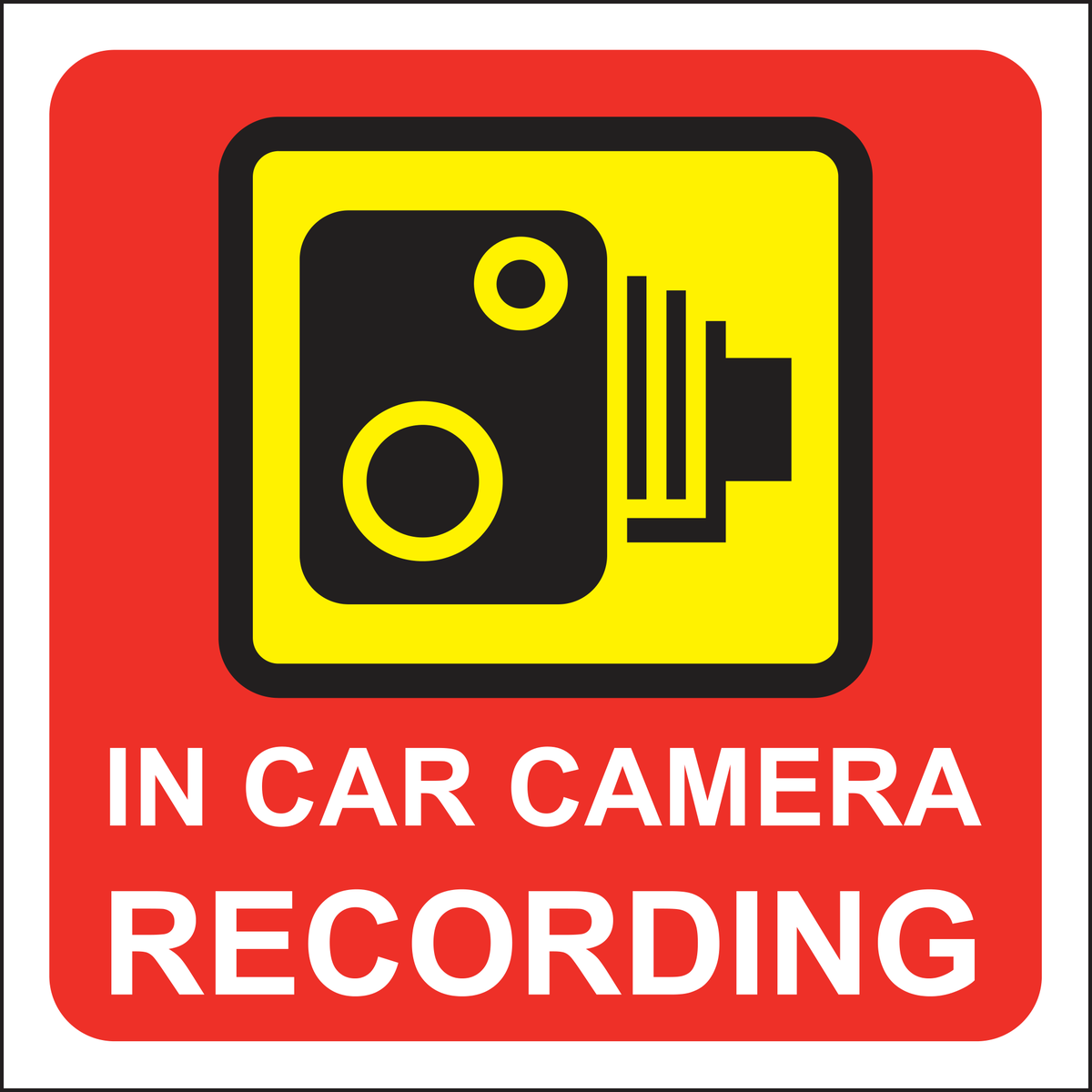 In Car Camera Recording Sticker