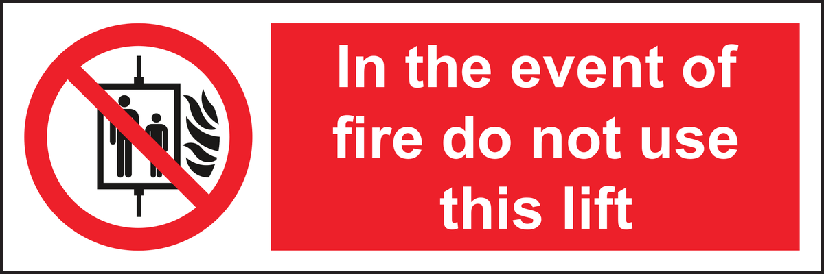 In the event of fire do not use this lift sign with symbol