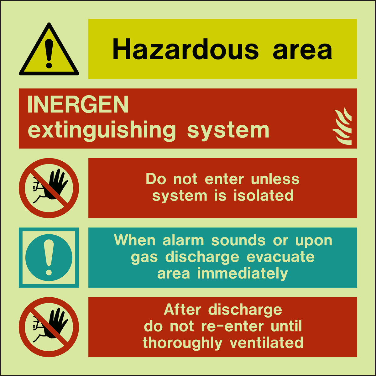 INERGEN Extinguishing System Sign