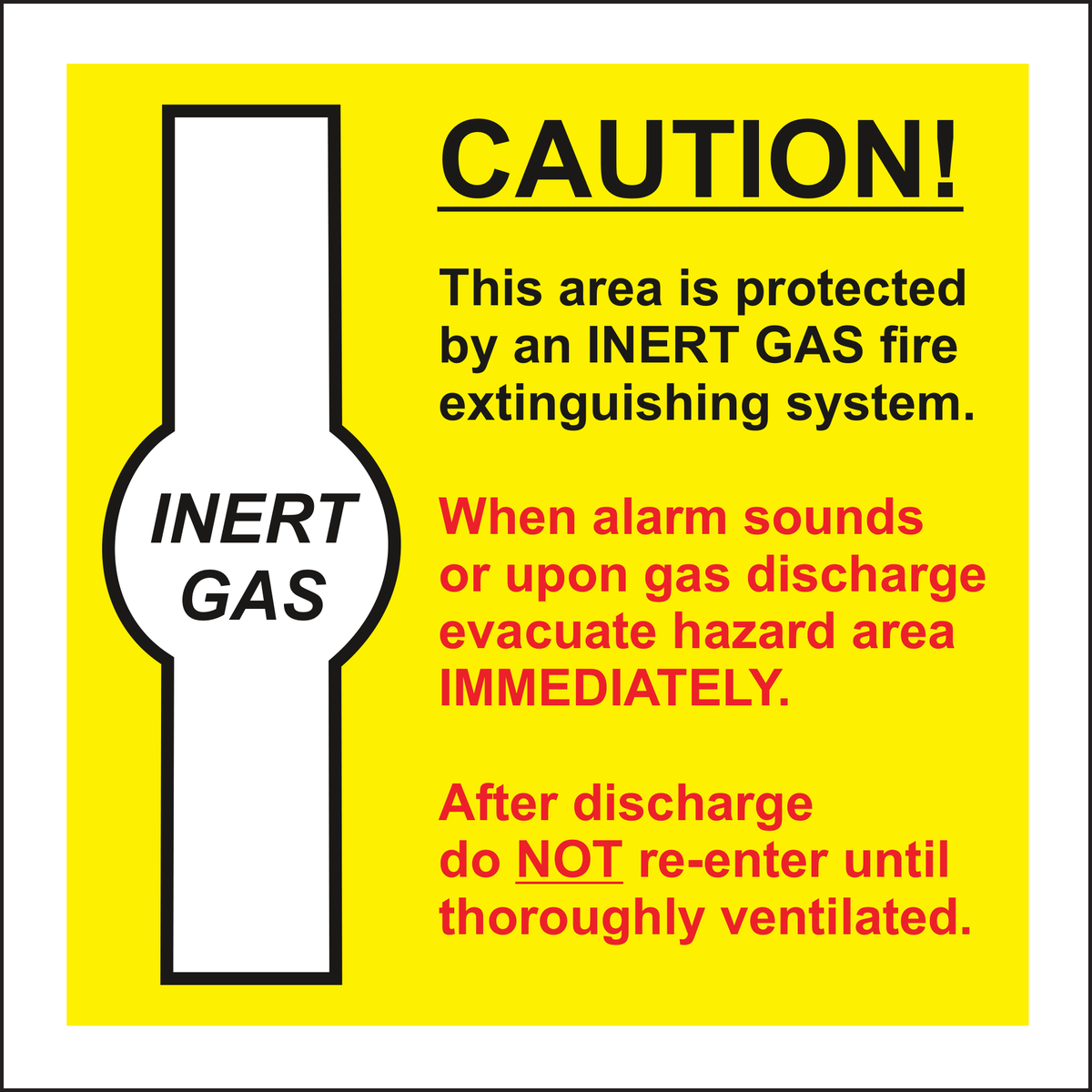 INERT GAS Extinguisher System Sign