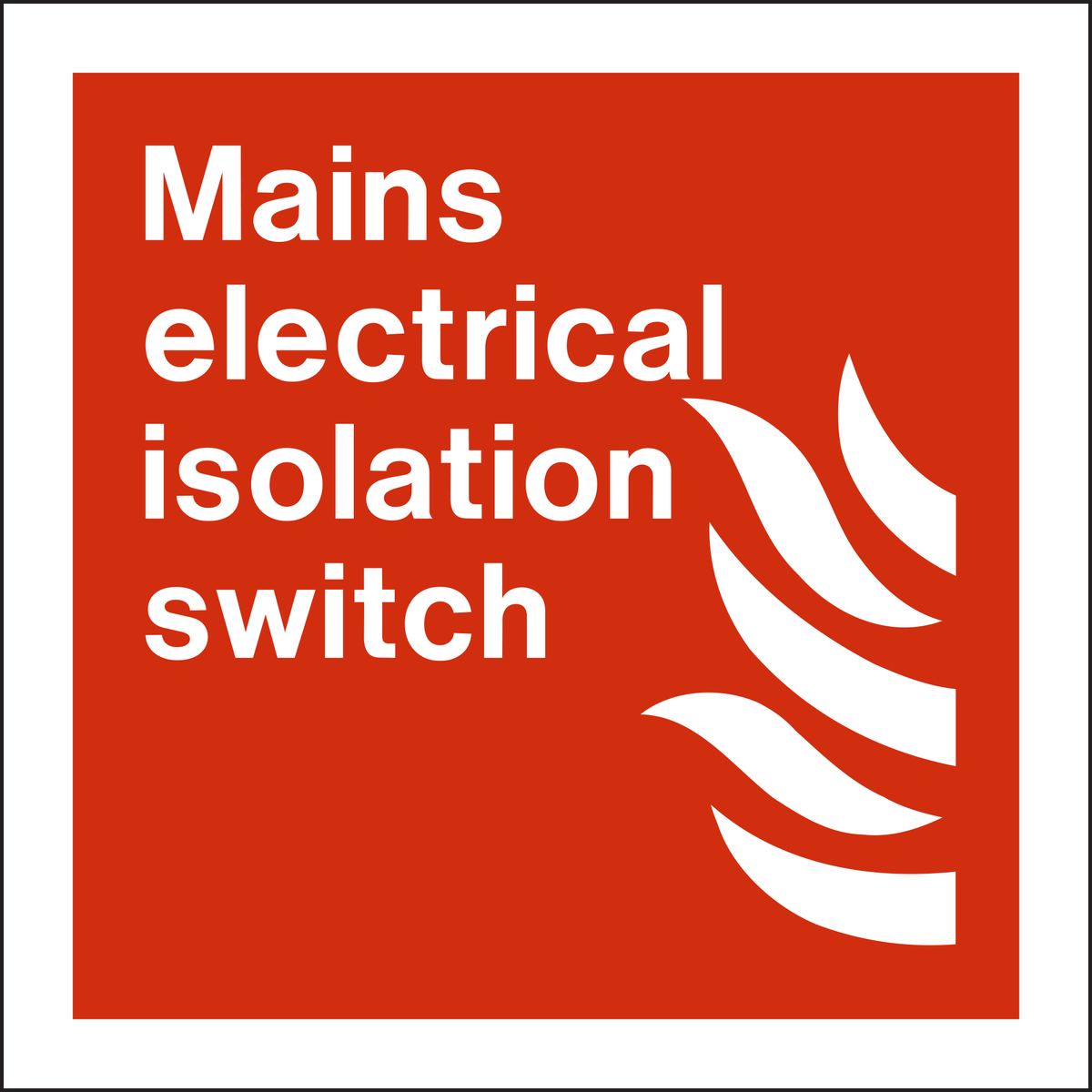 Mains Electrical Isolation Switch Sign