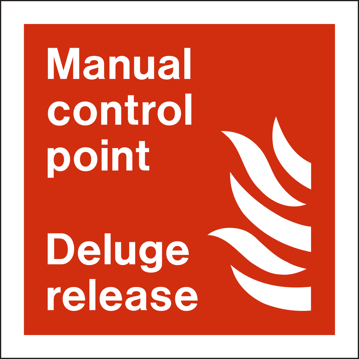Manual Control Point Deluge Release Sign