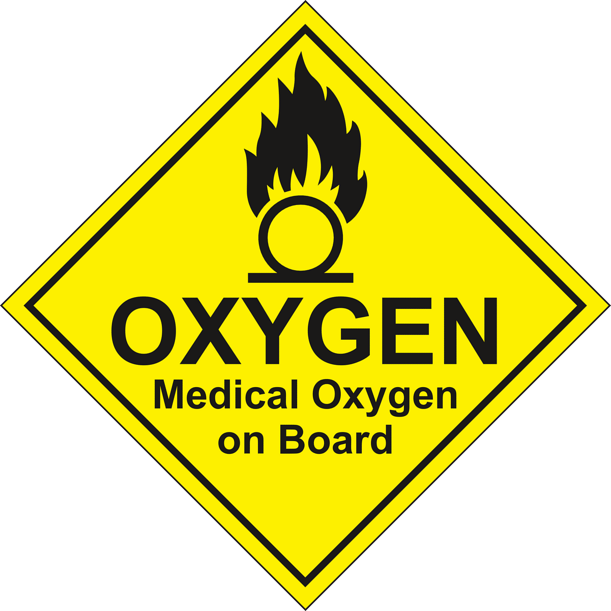 Medical Oxygen on Board Sign