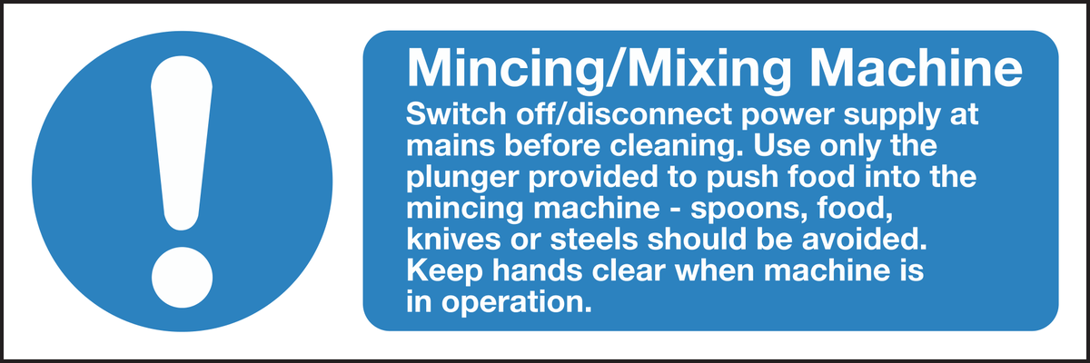 Mincing mixing machine sign