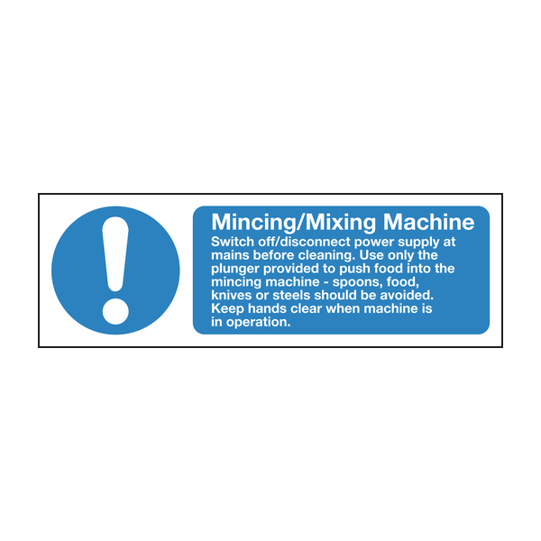 Mincing mixing machine sign Mincing mixing machine sign