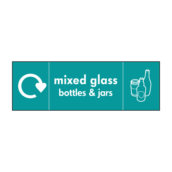 mixed glass bottles & jars recycle & icon 
