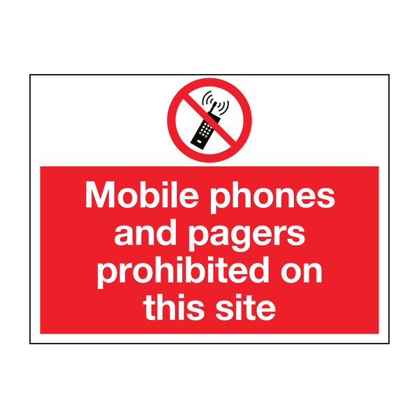 Mobile phones and pagers prohibited on this site Mobile phones and pagers prohibited on this site