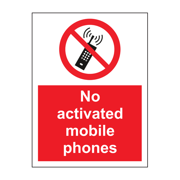 No activated mobile phones sign No activated mobile phones sign