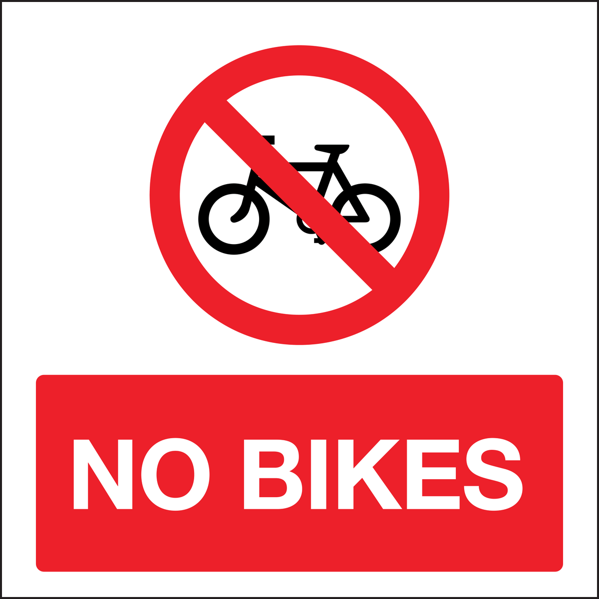 No bikes sign