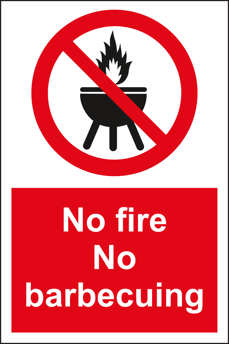 No fire no barbecuing sign