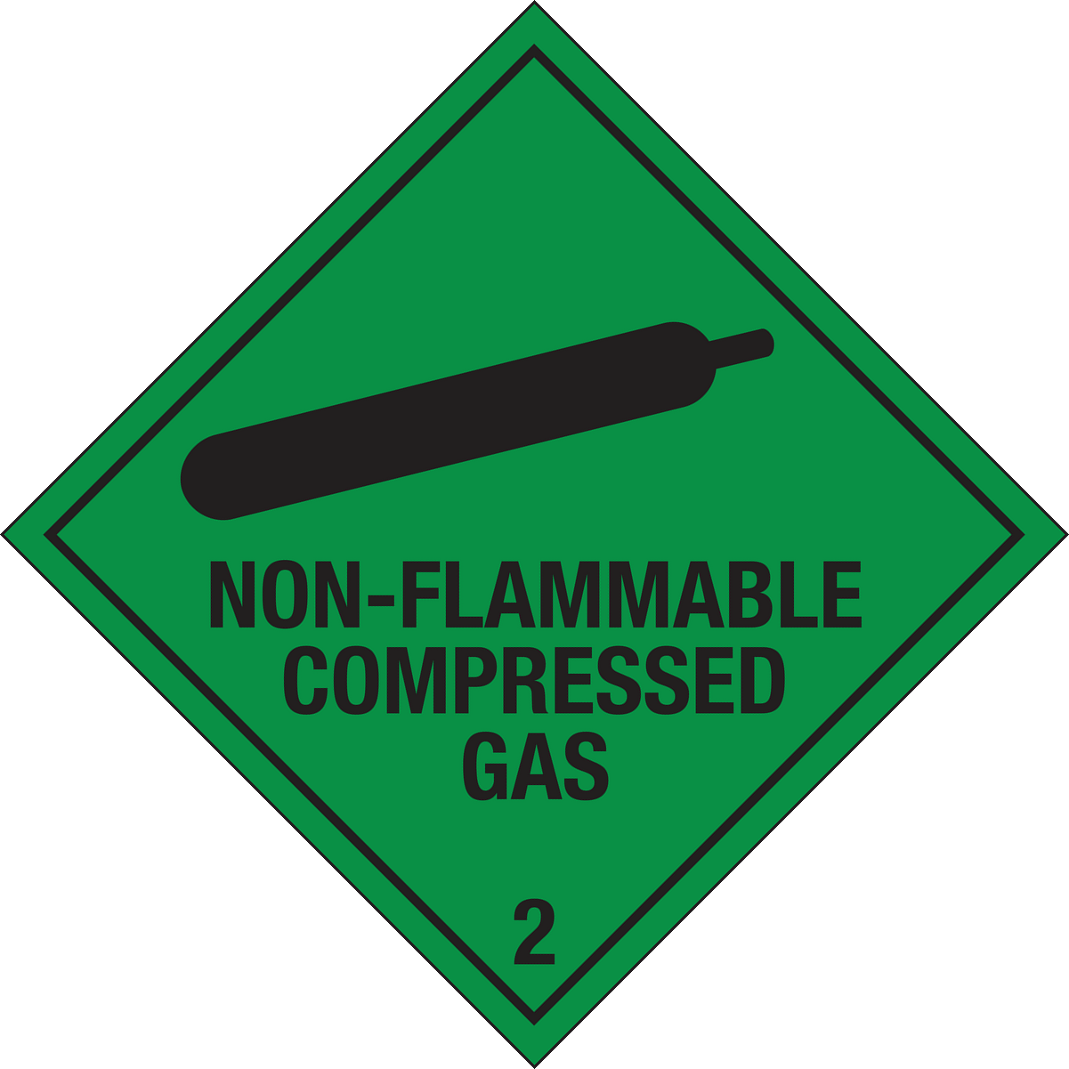 Non-flammable compressed gas sign
