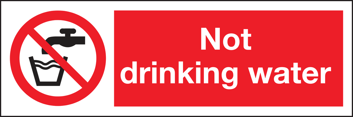 Not drinking water sign