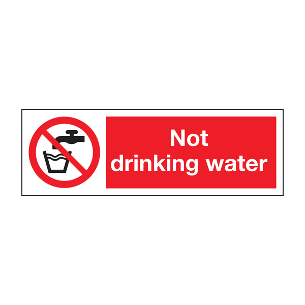 Not drinking water sign Not drinking water sign