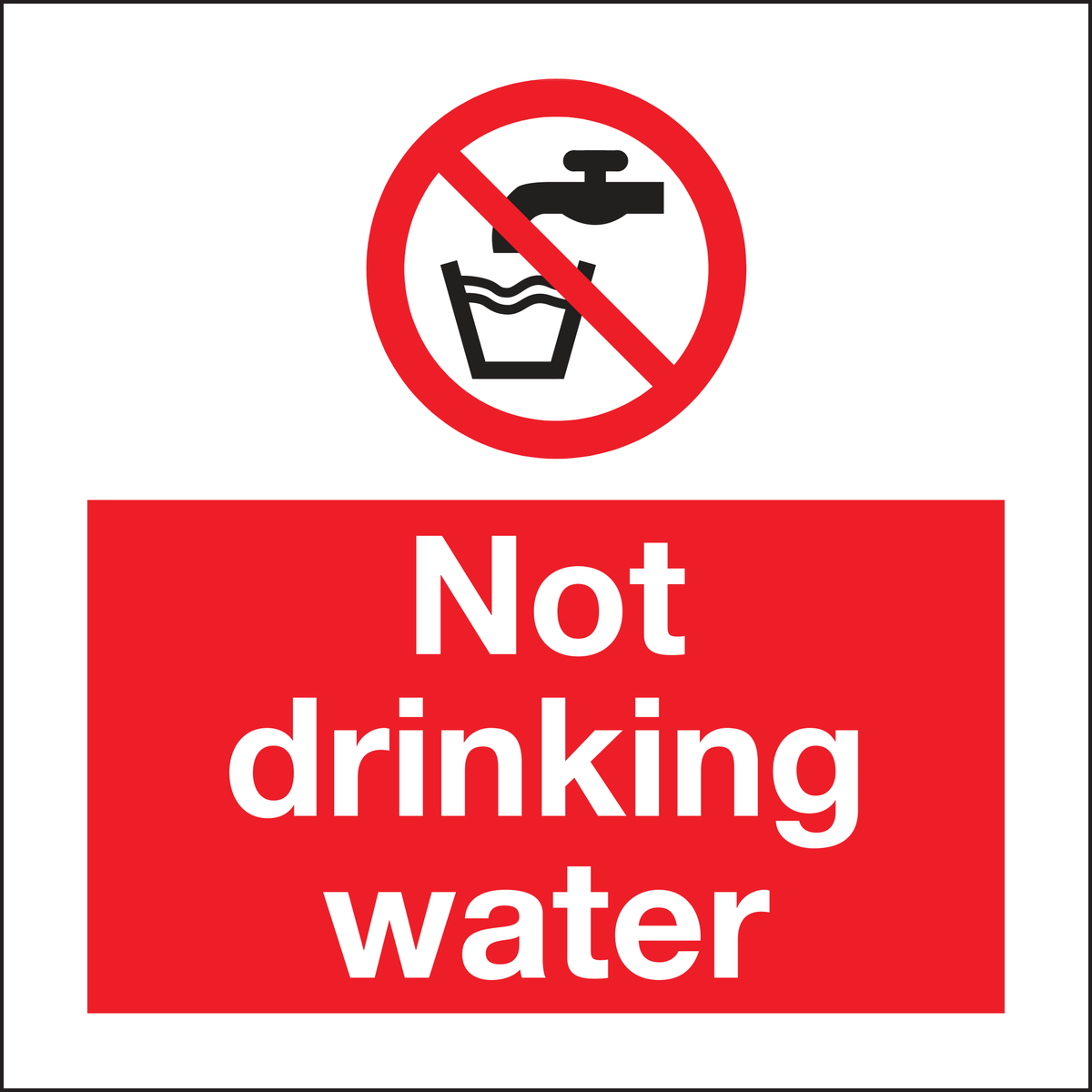 Not drinking water sign square