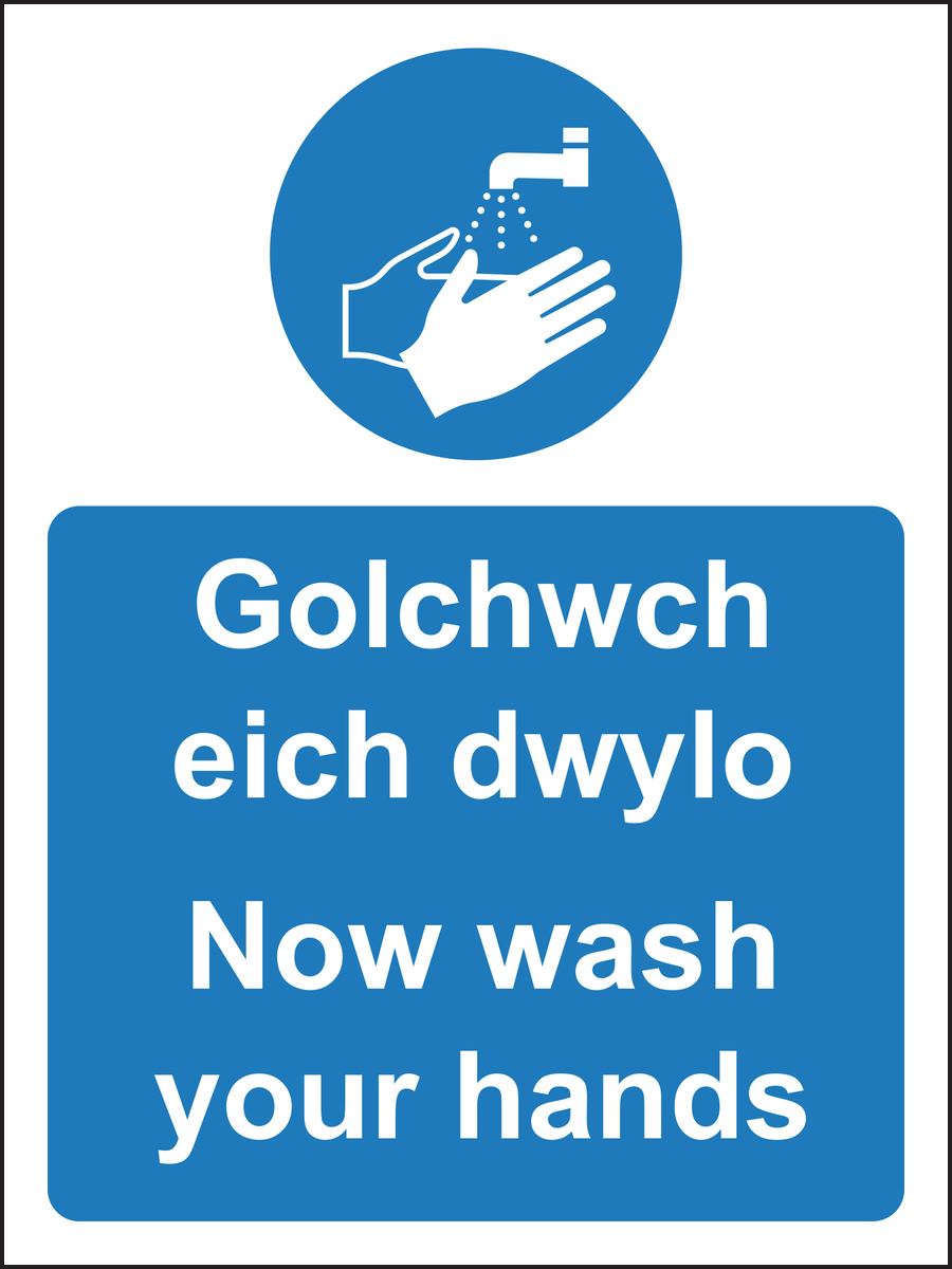Now wash your hands / Golchwch eich dwylo welsh english sign