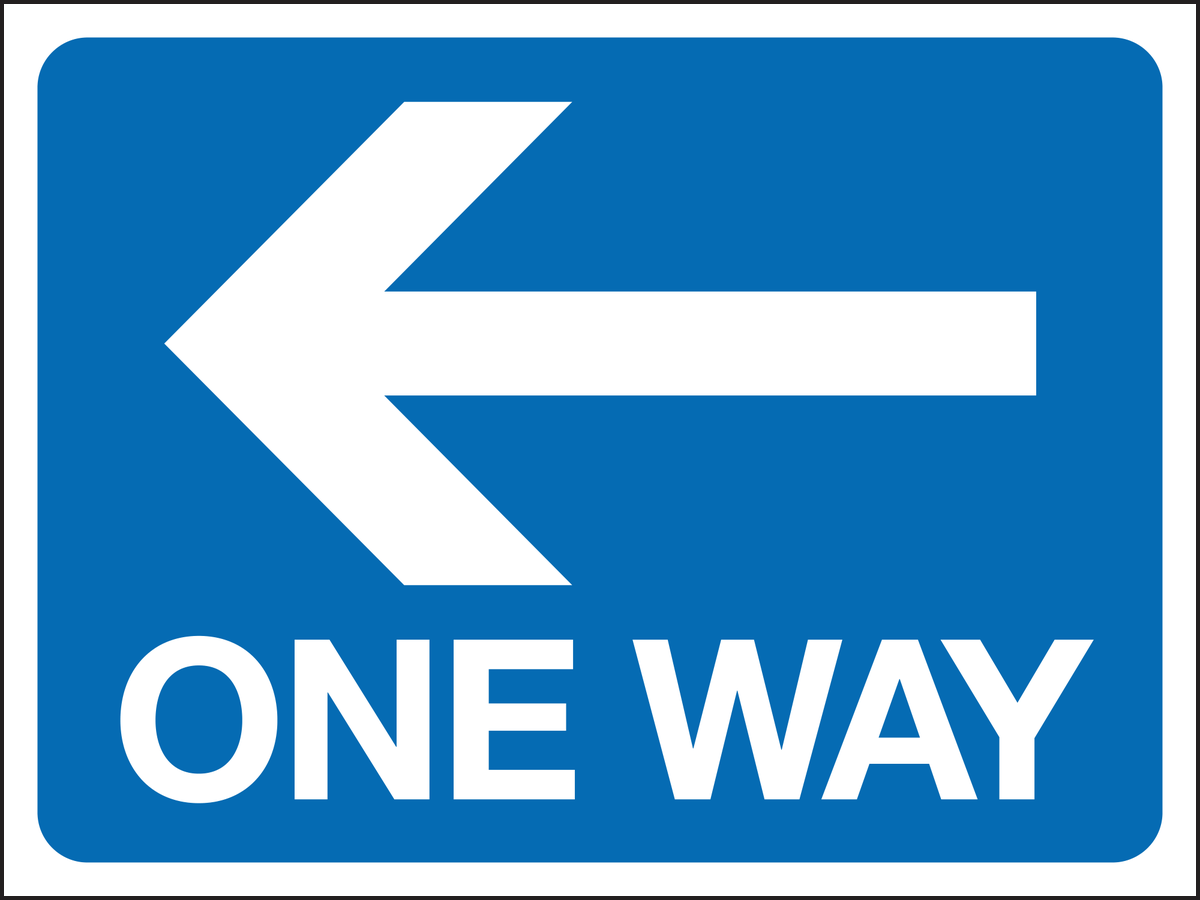 One way left sign