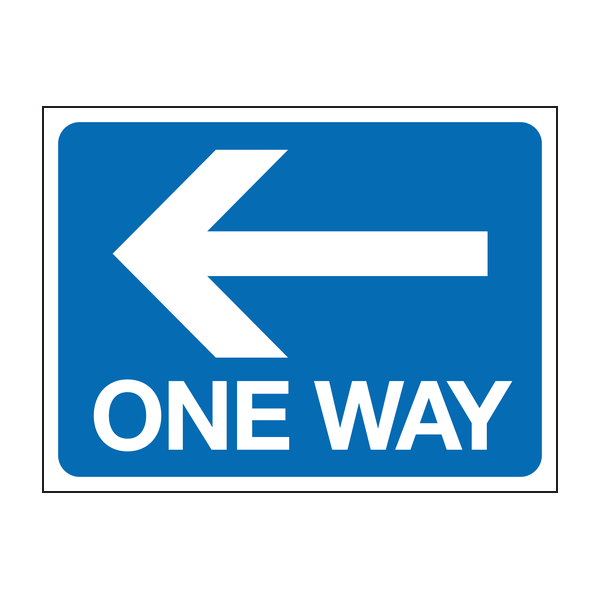 One way left sign