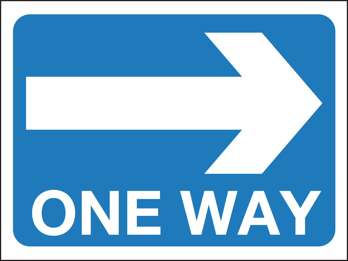 One way right sign