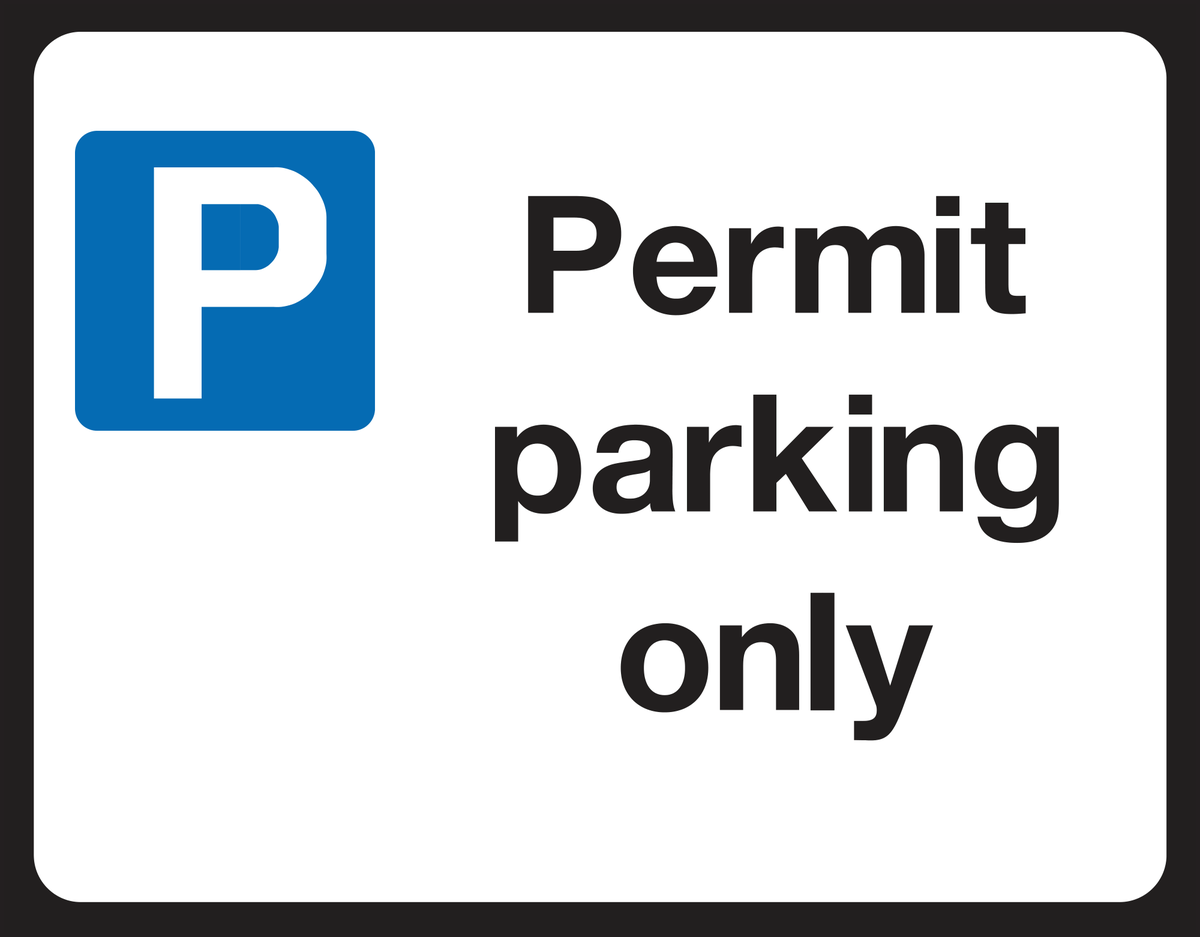 Permit parking only sign