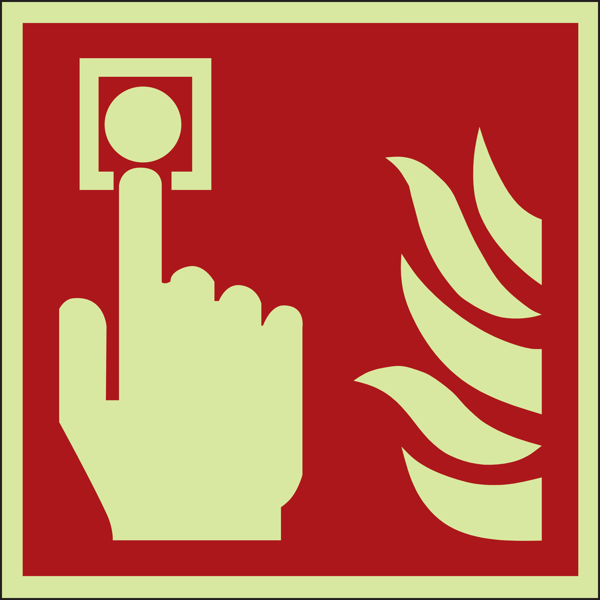 Photoluminescent Fire alarm call point sign