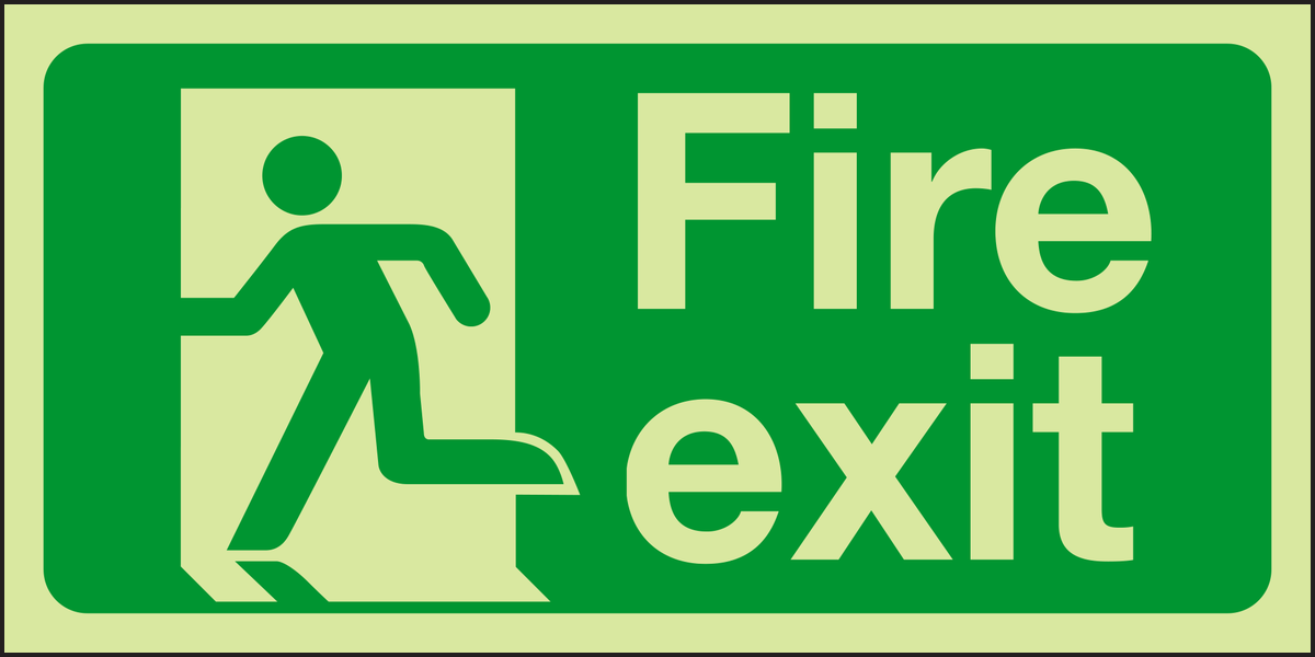 Photoluminescent Fire exit left