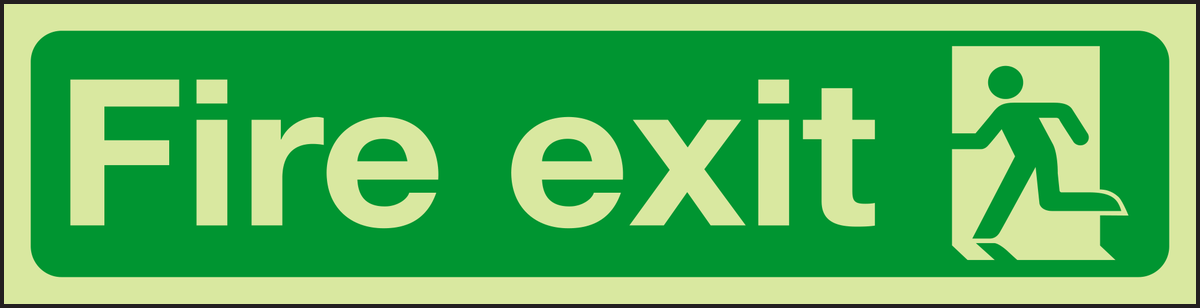 Photoluminescent Fire exit left sign