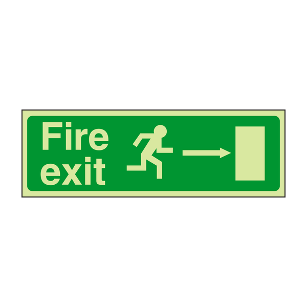 Photoluminescent Fire exit right 