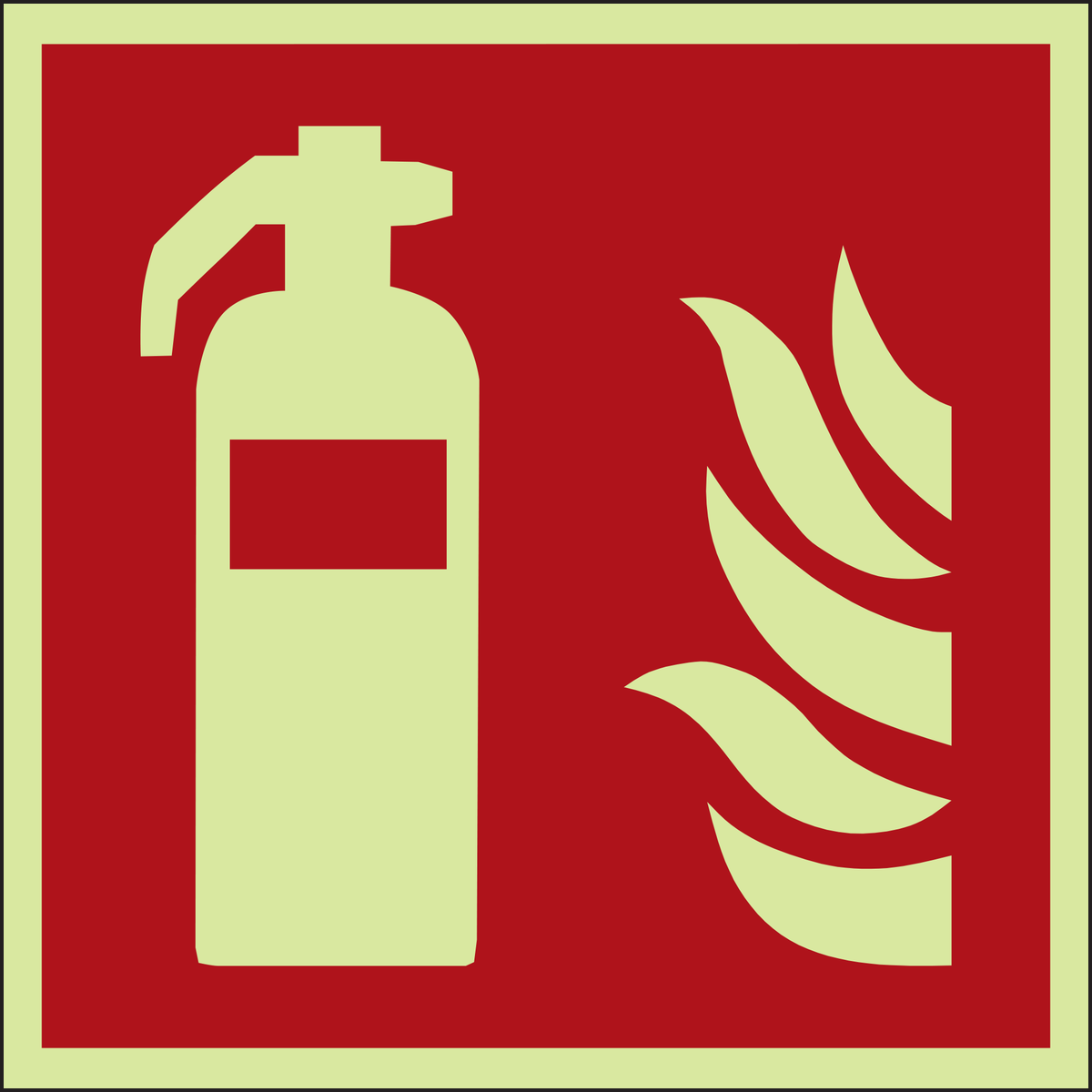 Photoluminescent Fire extinguisher symbol sign