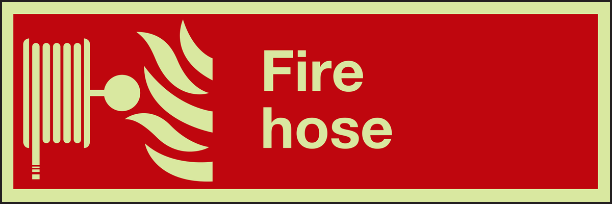 Photoluminescent Fire hose reel sign