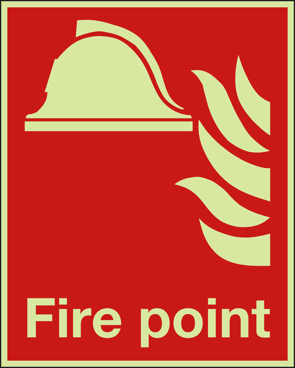Photoluminescent Fire point sign