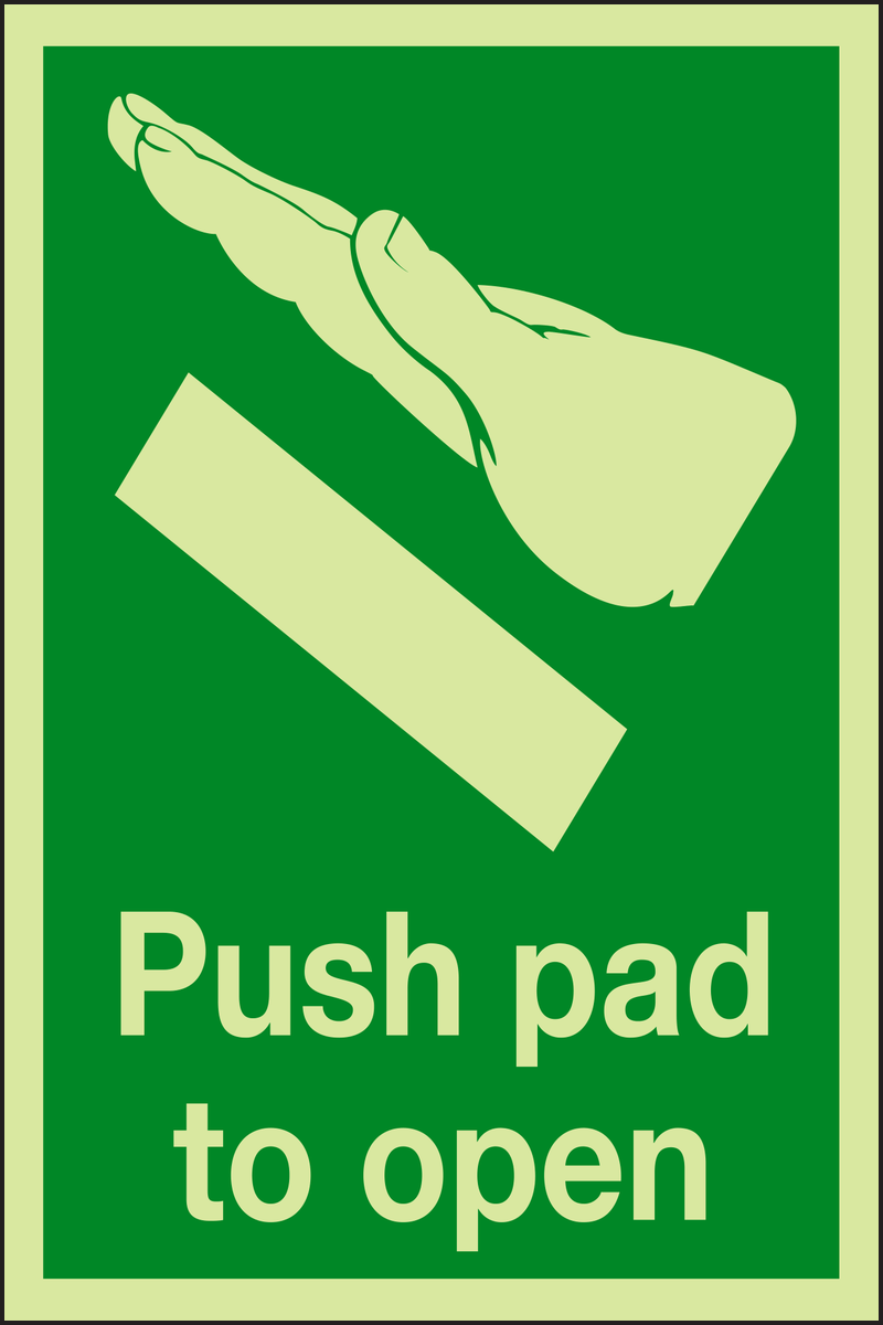 Photoluminescent Push pad to open