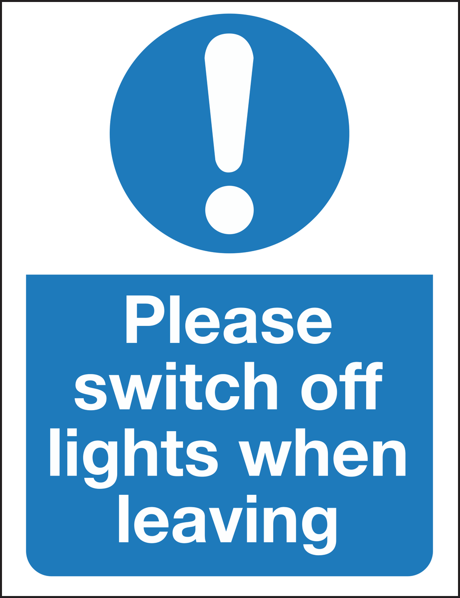 Please switch off light when leaving sign