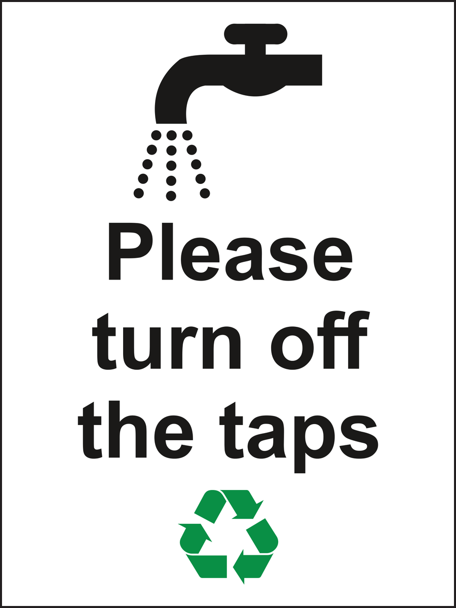 Please turn off taps sign