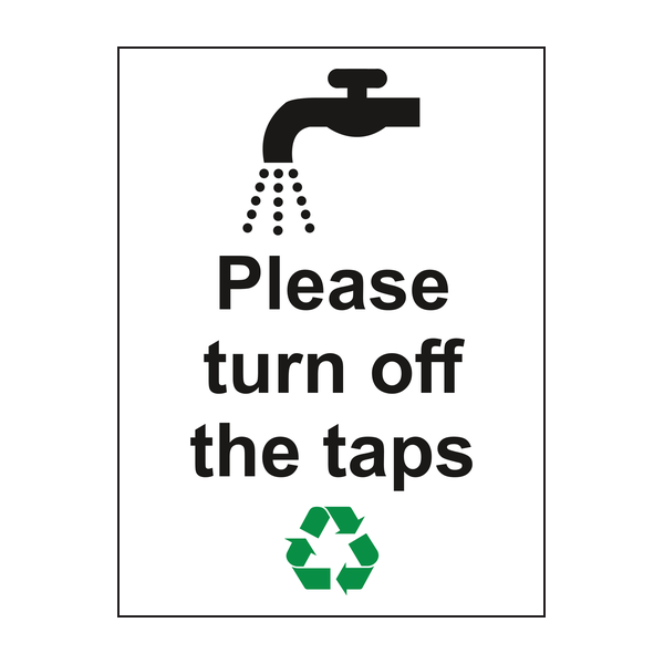 Please turn off taps sign