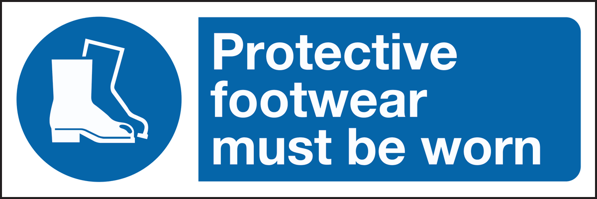 Protective footwear must be worn sign